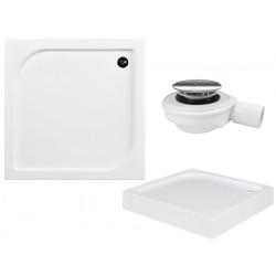 Luksusowy Brodzik Akrylowy Besco Ares 80x80 cm z Syfonem Gratis - Odporność i Styl!