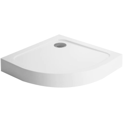 Akrylowy Brodzik Półokrągły 80x80 cm ze Stelażem i Syfonem Gratis