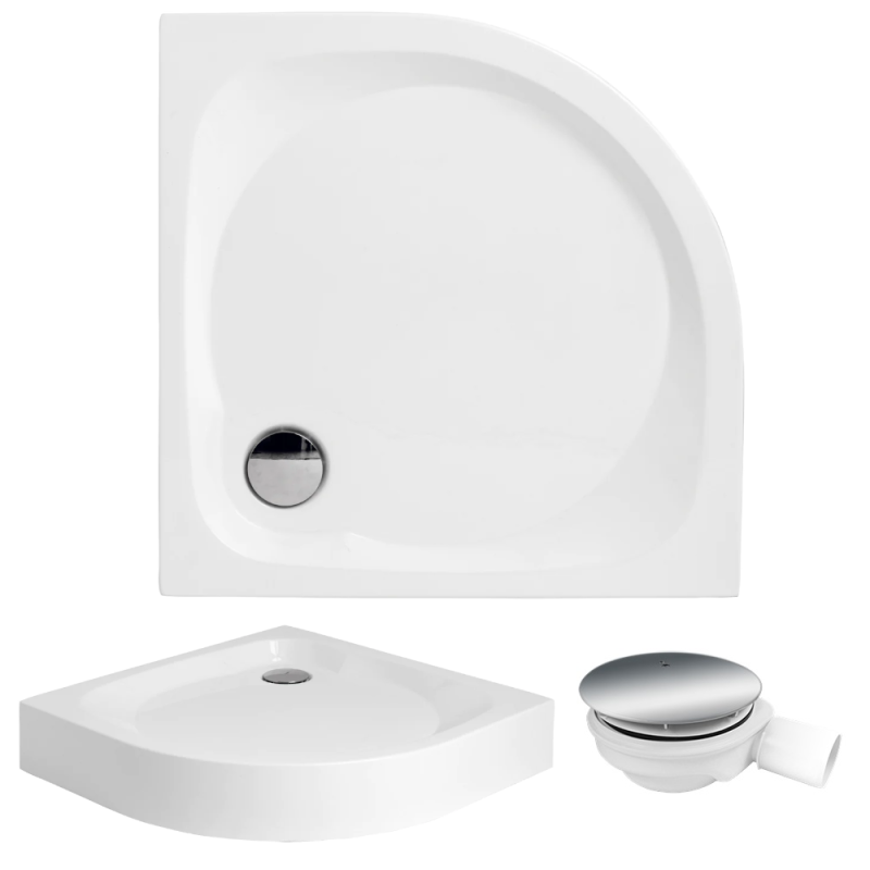 Brodzik Półokrągły 80x80 Nowoczesny Design + Syfon Gratis