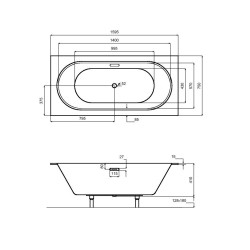 Elegancka Wanna SLIM+ 160 z Syfonem Chrom – Minimalistyczny Design dla Twojej Łazienki