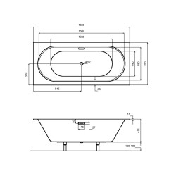 Elegancka Wanna Slim+ 170 z Syfonem Chromowanym - Idealny Stelaż w Zestawie