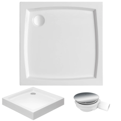 Polimat Brodzik kompaktowy kwadratowy Patio 80x80 z Syfonem