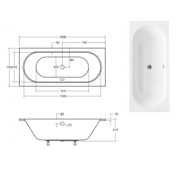 Elegancka Wanna Slim Vitae 150 z Stelażem - Idealne Rozwiązanie do Twojej Łazienki!