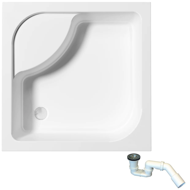 Luksusowy brodzik akrylowy TENOR 80x80 marki Polimat – komfort i styl w Twojej łazience