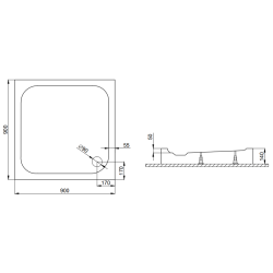 Brodzik Kwadratowy 80x80 Polimat FULL – Nowoczesny Komfort i Styl w Twojej Łazience!