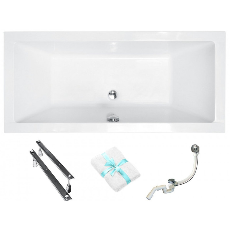 Elegancka Wanna QUADRO 155 z Solidnym Stelażem Typu W