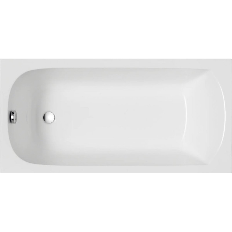 Polimat Elegancka Wanna Akrylowa Classic 150x70 z Chromowanym Syfonem i Zestawem 4w1 Gratis