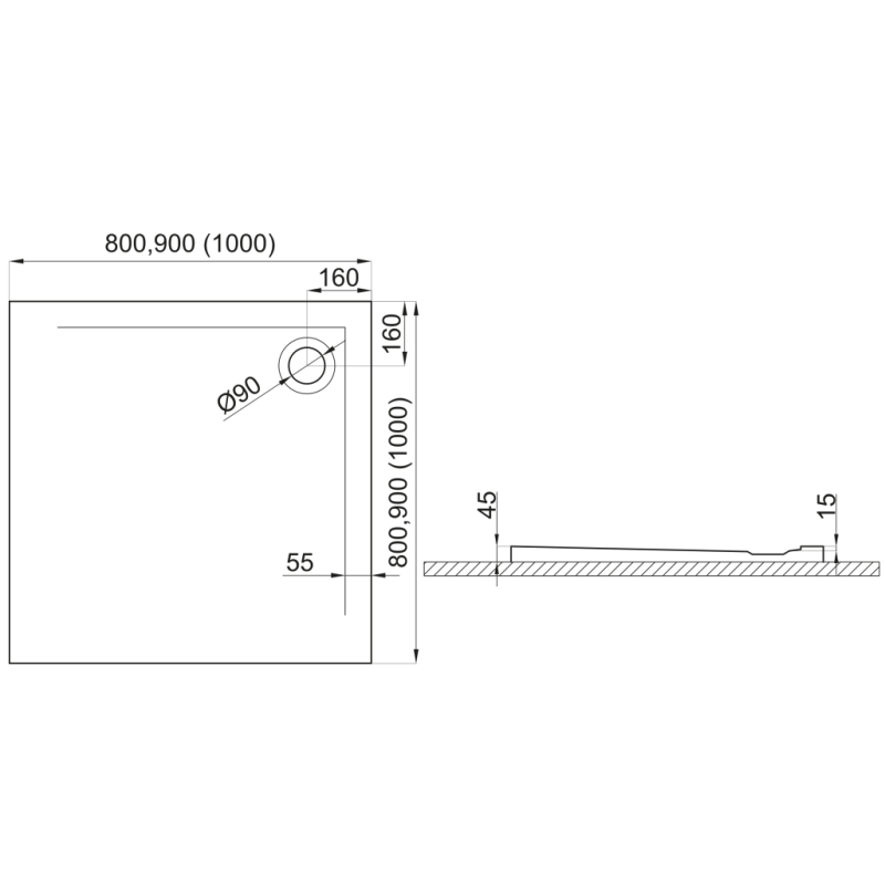 Kwadratowy Brodzik GEOS 80x80 z Syfonem - Luksus Polimat dla Twojej Łazienki!