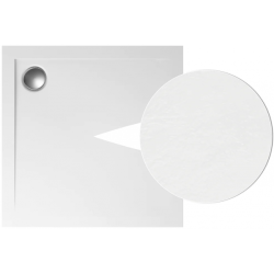 Elegancki Brodzik Kamienny GEOS 80x80, Biały, Z Syfonem - Komfort dla Twojej Łazienki