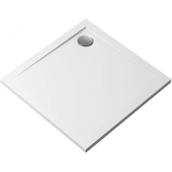 Elegancki Brodzik Kamienny GEOS 80x80, Biały, Z Syfonem - Komfort dla Twojej Łazienki