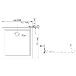 Kwadratowy Brodzik Polimat Goliat 80x80 - Nowoczesny Styl z Syfonem dla Eleganckiej Łazienki