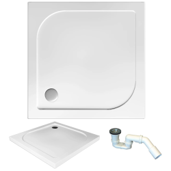 Polimat Brodzik kwadratowy posadzkowy Tenor 80x80 z Syfonem
