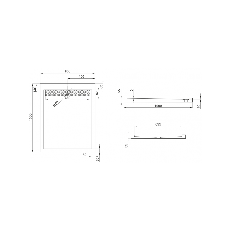 Elegancki Brodzik WEST® 100x80 z Rusztem i Gratisowym Syfonem - Przestrzeń Dla Twojej Łazienki