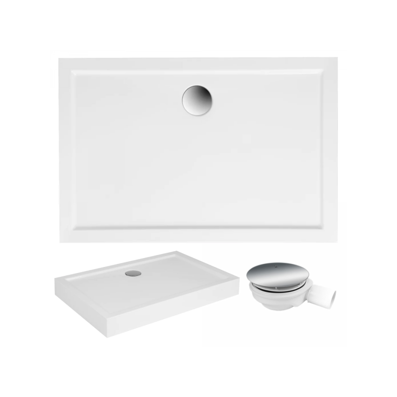 Elegancki Brodzik Akrylowy GOLIAT 120x80 z Gratisowym Syfonem