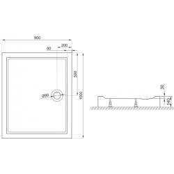 Nowoczesny Brodzik Akrylowy GOLIAT 100x90 z Syfonem Gratis - Elegancja i Minimalizm