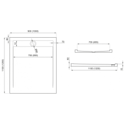 Elegancki Brodzik WEST NEW 110x90 biały z rusztem chrom i syfonem GRATIS!