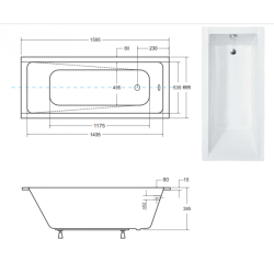 Luksusowa Wanna Prostokątna Slim 160 z Stelażem Typu Slim W - Nowoczesny Design