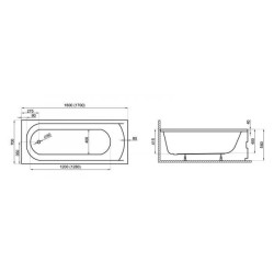 Elegancka wanna akrylowa Polimat Classic 170x70 cm z syfonem i nogami w komplecie