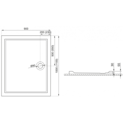 Nowoczesny Brodzik Akrylowy GOLIAT 110x90 z Syfonem - Elegancja i Funkcjonalność w Łazience