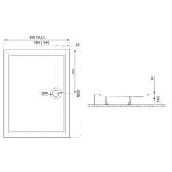 Elegancki Brodzik Akrylowy GOLIAT 120x90 z Syfonem Gratis - Nowoczesny Design dla Twojej Łazienki