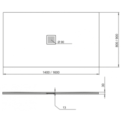 Elegancki Brodzik Prostokątny PERFETTO 140x90 z Syfonem - Mineralna Doskonałość