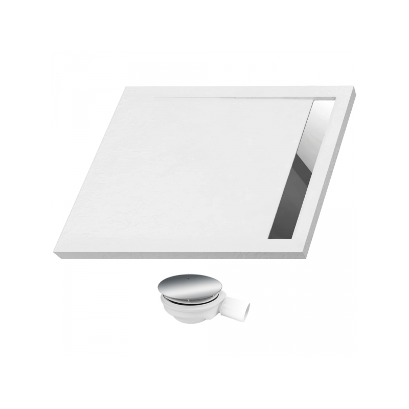 Elegancki Brodzik WEST 120x100 z Chromowanym Rusztem i Gratisowym Syfonem