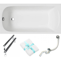 Polimat Classic SLIM 170x75 akrylowa z nóżkami i syfonem luksusowa elegancja