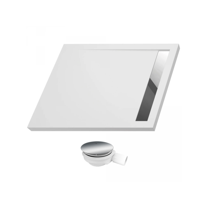 Przestronny Brodzik WEST NEW 120x100 cm z Syfonem i Rusztem Stalowym - Biały Akryl Elegancji