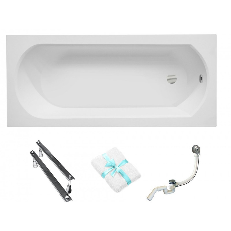 INTRICA Premium: Elegancka Wanna Prostokątna ze Stelażem Typu W - Komfort i Styl w Twojej Łazience!