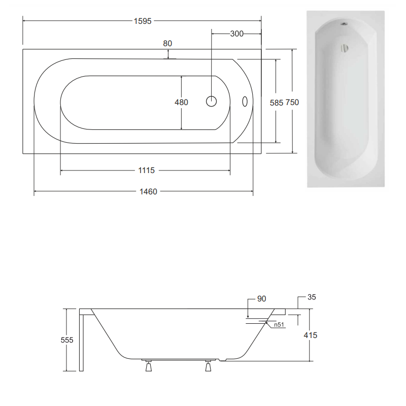 INTRICA Premium: Elegancka Wanna Prostokątna ze Stelażem Typu W - Komfort i Styl w Twojej Łazience!
