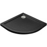 Besco Brodzik półokrągły Aron 90x90 czarny z syfonem