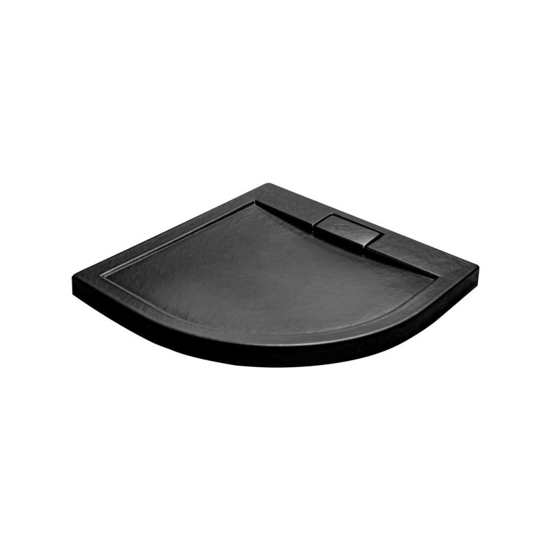 Elegancki Brodzik AXIM 90 - Czarny Ultraslim z Nowoczesnym Efektem Kamienia