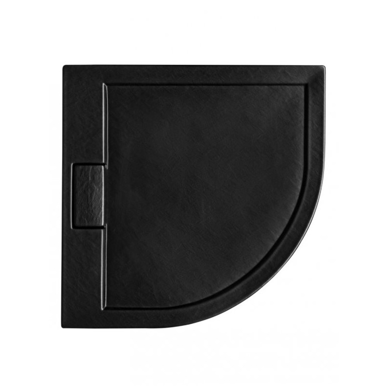 Elegancki Brodzik AXIM 90 - Czarny Ultraslim z Nowoczesnym Efektem Kamienia