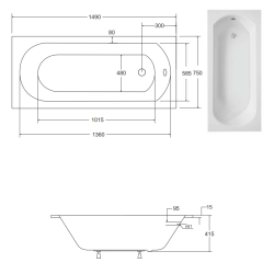 Elegancka Wanna INTRICA SLIM 150 z Nowoczesnym Stelażem