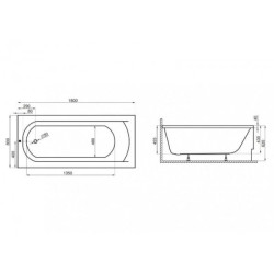 Polimat Classic 180x80 akrylowa z nóżkami i syfonem – Klasyczna Elegancja