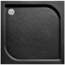 Kwadratowy Brodzik Prysznicowy New Stone Czarny 80 cm – Elegancja i Kompaktowy Design