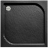 Kwadratowy Brodzik Prysznicowy New Stone Czarny 80 cm – Elegancja i Kompaktowy Design