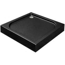 Kwadratowy Brodzik Prysznicowy New Stone Czarny 80 cm – Elegancja i Kompaktowy Design