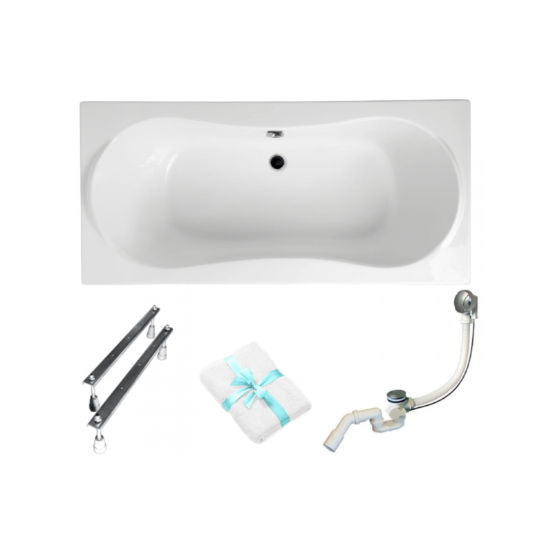 Elegancka Wanna Akrylowa 180x80 Polimat Long z Nowoczesnym Syfonem - Komfort i Styl