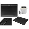 Besco Brodzik Axim Ultraslim 120x80 Czarny Z syfonem