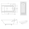 Elegancka Wanna Prostokątna Slim 140 - Kompletny Zestaw z Stelażem Slim W