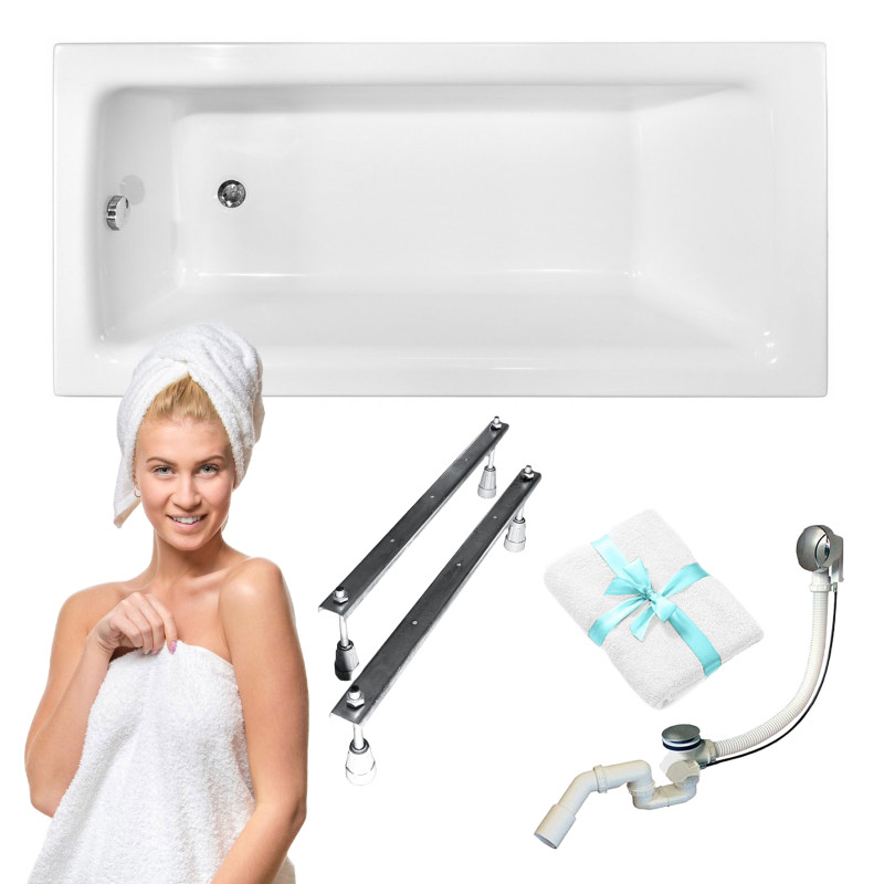 Talia by Besco: Elegancka wanna akrylowa 100x70 cm z antybakteryjną powłoką i syfonem gratis