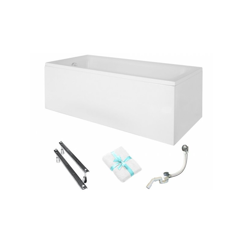 Luksusowa BESCO Wanna Talia 100x70 z Antybakteryjną Powłoką i Automatycznym Syfonem