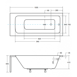 Luksusowa BESCO Wanna Talia 100x70 z Antybakteryjną Powłoką i Automatycznym Syfonem