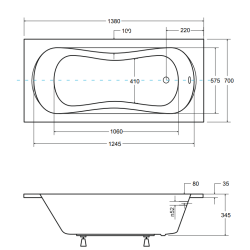Wanna ARIA ProSafe 140 z Płytkim Stelażem