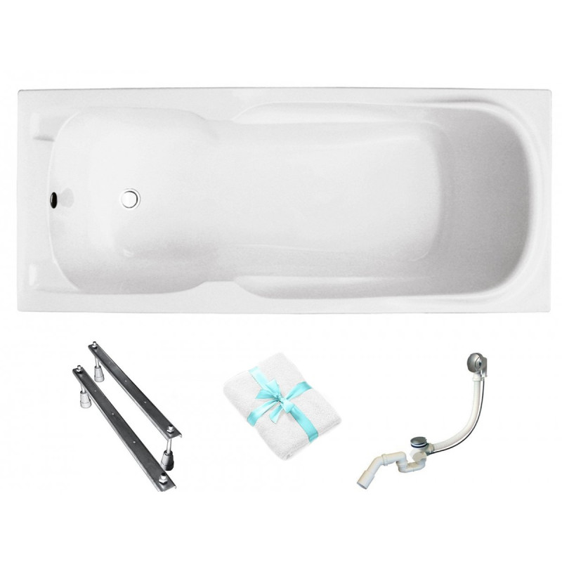 Besco Majka wanna 120x70 akrylowa z nóżkami i syfonem