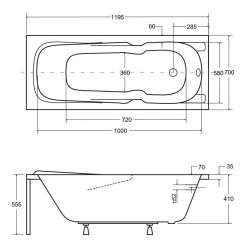 Niezrównana Wanna Prostokątna MAJKA NOVA 120 ze Stelażem - Elegancja i Funkcjonalność w Domu!