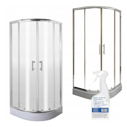 Kabina Prysznicowa Deante JASMIN Chrom 90x90 cm z Powłoką Active Cover + Środek Czyszczący