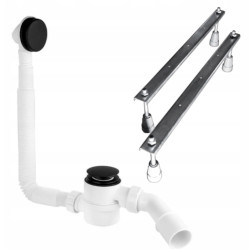 Elegancka Wanna Polimat 180x80 Gracja z Czarnym Syfonem – Nowoczesne Wzornictwo