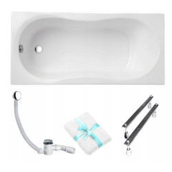 Elegancja i Klasa: Prostokątna Wanna Gracja 180x80 cm z Syfonem Chromowym